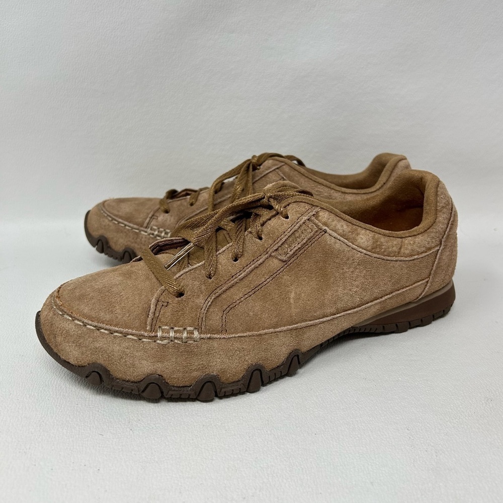 Skechers Bikers Women's Size 7.5 Shoes Brown Suede Comfort Trainer Low Sneakers